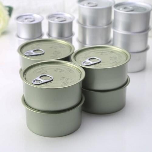 Round Tin Storage Box Self-seal Tin Can with Ring Lid Refillable Bottle Container Press In Top Cosmetic Storage Jar 50/100/200ml