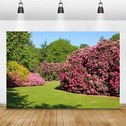 Laeacco Spring Blossom Flowers Garden Nature Room Decro Scenic Photography Backgrounds Photographic Backdrops For Photo Studio