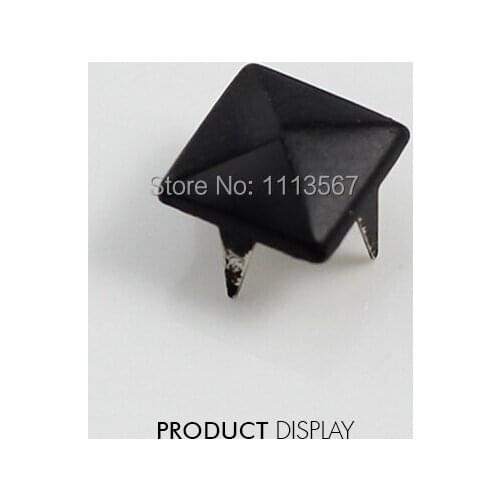 Metal Painted Black 4 Studs Prong Cone Spike Spot Tack Nailhead Rivets 9mm Garment Cloth Bag Sewing Supplies 1000piece/K212