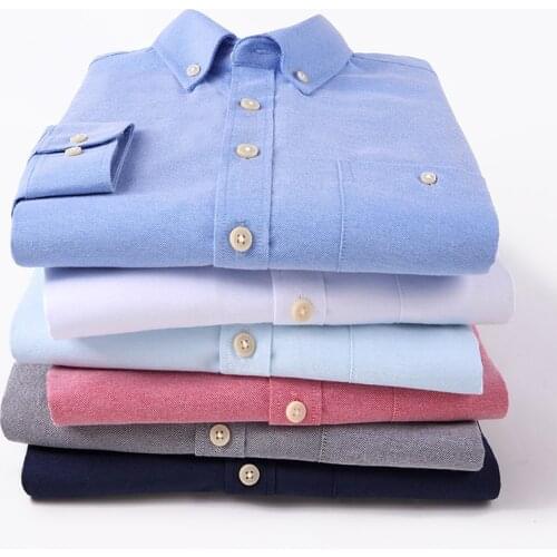 BROWON Autumn Formal Button Up Shirt Men 2021 Long Sleeve Turn-down Collar Solid Color Business Dress Shirt Men Plus Size 5XL