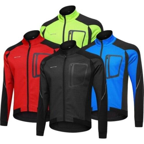 Mens windbreaker winter Cycling hiking fleece Jacket jersey Bike waterproof Riding Cycling thermal coat reflective rain jacket