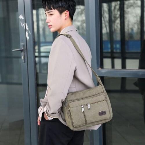 Men Shoulder Casual Brand Bags Canvas Side Vintage Transverse Mens Crossbody Single-Strap Backpack for Messenger Bag Small 2021