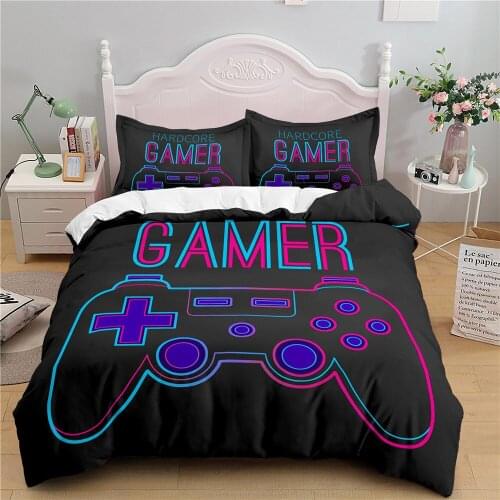 3d Gamer Bedding Set For Adult Kids Teens 2/3 pc Technology Gamepad Comforter Duvet Cover Pillowcase Twin Queen King Size