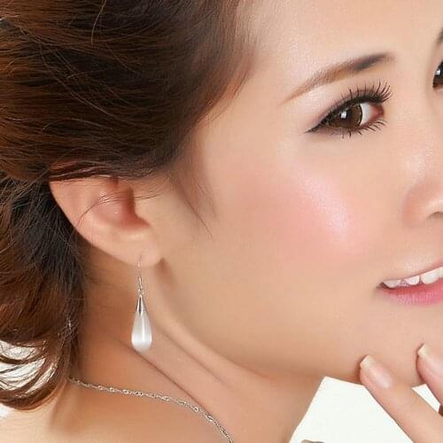 One pair of opal earrings drops new fashion long Drop earrings Sample Jewelry for girl women