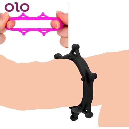 OLO Penis Ring Delay Ejaculation Dildo Extender Cock Ring Elasticity Male Masturbation Sex Toys for Men