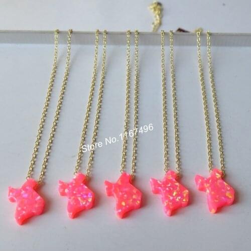 30 pc/lot OP43 12mm Texas Opal Necklace 925 Sterling Silver Island TEXAS Opal Necklace for women & gift