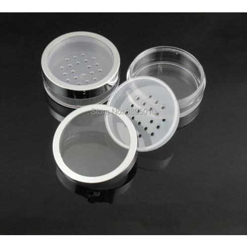 8ML Plastic Loose Powder Jar Powder Puff Boxes Empty Cosmetic Container Plastic Bottle Jar With Hole F562