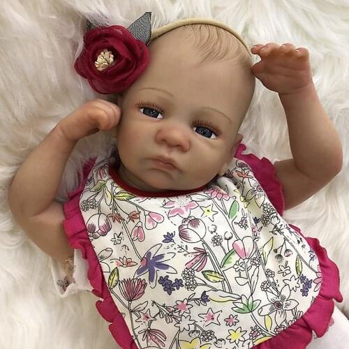 Adolly 18 Inch Realistic Reborn Baby Doll Soft Weighted Simulation Silicone Vinyl Newborn Lifelike Girl Toy with Clothes 18c002