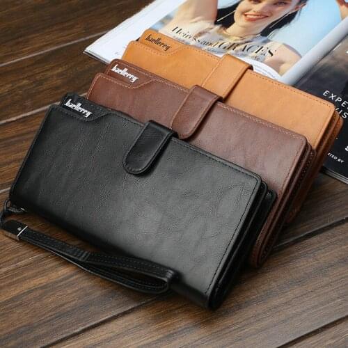 Luxury Brand Men Wallets Long Style High Quality Card Holder Male Purse Zipper Large Capacity Brand PU Leather Wallet For Men