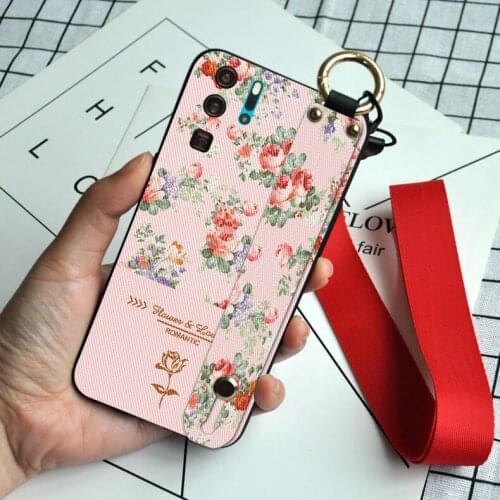 Luxury Neck Lanyard Shell Cover For Huawei Honor 10i 20 Lite 20 S 30 Pro Plus Rose Holder Case For Huawei P20 Lite P30 Pro