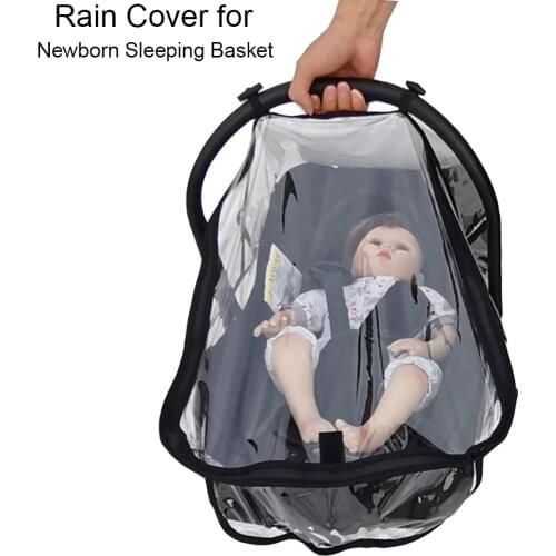 Compatible Rain Cover Weather Shield Plastic Clear Netting Raincoat For Newborn Sleeping Basket and Baby Car Seat