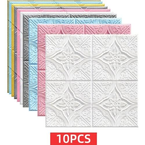 10Pcs/Bag 3D Four-Leaf Clover Wallpaper Waterproof Self-Adhesive DIY Sticker TV Wall Living Room Bedroom Study Room 70x70cm