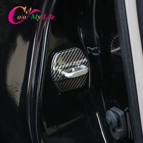 Color My Life 4Pcs/Set Car Door Lock Protective Cover Doors Lock Trim Fit for Nissan X-trail Xtrail T32 2014 - 2020 Accessories