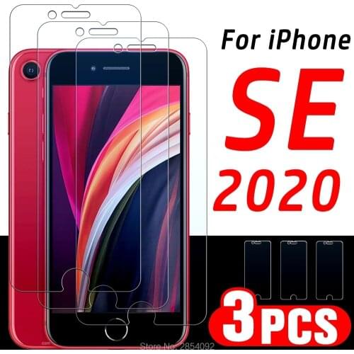 Protective glass for iphone se 2020 screen protector i phone 7 8 tempered glas ip ise i7 i8 se2020 armor sheet film 1 2 3 pcs