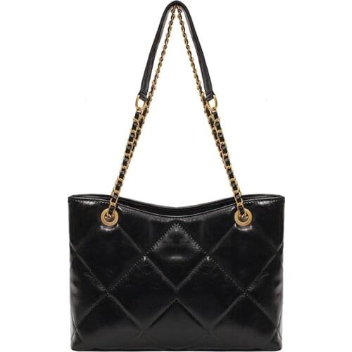 Female Travel Totes Lady Chain Designer Branded Bag Large Pu Leather Hand Bags for Women 2021 Elegant Shoulder Handbags