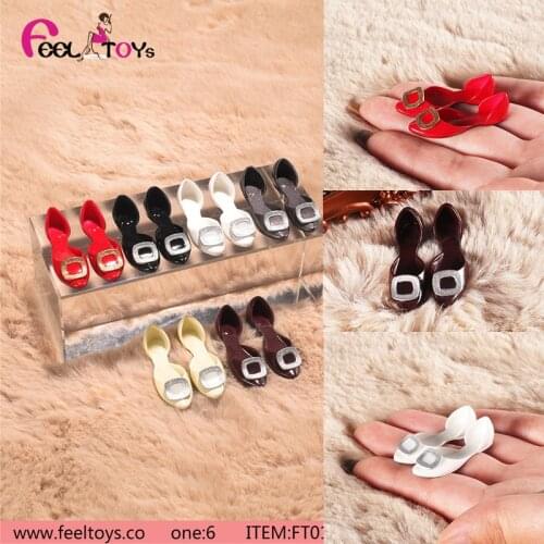 In Stock 1/6 Scale FT019 Wiboa Flat Shoes 6 Colors For Sexy Female Soldier Sandals Single Shoes For Collection