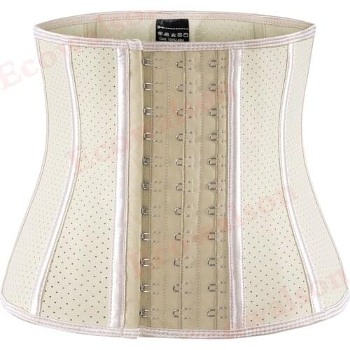Women Slimming underwear Latex waist Trainer 25 steel bones Short Torso waist trainer Corset 25CM Body Shaper Girdle Bustier