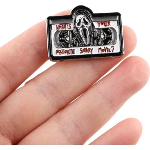 DZ1697 Horror Movie Ghost Cool Creativity Enamel Pins Badge for Backpack Collar Lapel Pin Hat Jewelry Birthday Gifts for Friends