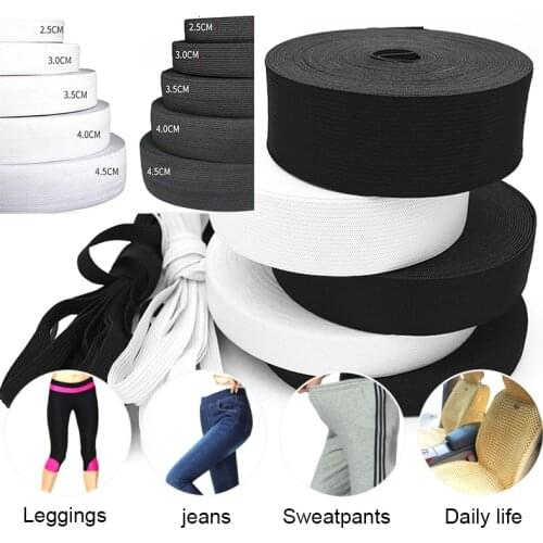 1Meter 15/20/25/30/35/38/50/60MM White/black Flat Elastic Band Belt Trim Sewing/Ribbon DIY Webbing Garment Sewing Accessories