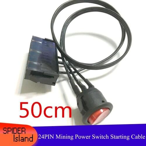 10PCS/LOT Mining Power Switch Popular High Quality PC 24Pin ATX/EPS Power Supply Jumper Start On/Off Switch With Light