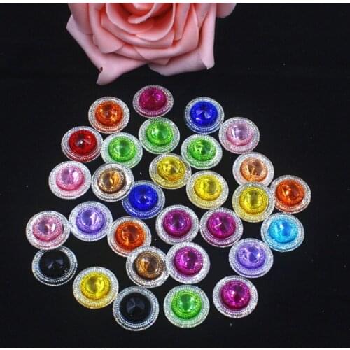 100pcs/lot flat back resin rhinestone round DIY resin cabochons accessories about 20mm