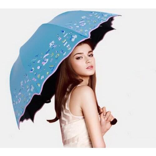 170360/Three fold rain umbrella/Women/men Automatic Sun Umbrellas Anti UV Sunscreen Beach Parasol/Reinforced sun umbrella