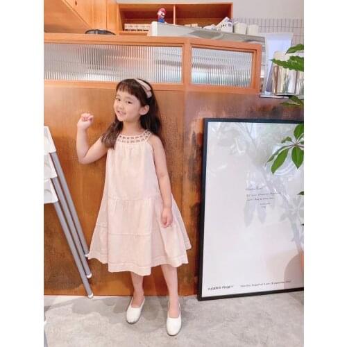 2021 Presale 28th April Baby dress sleeveless light pink colour summer kids dress