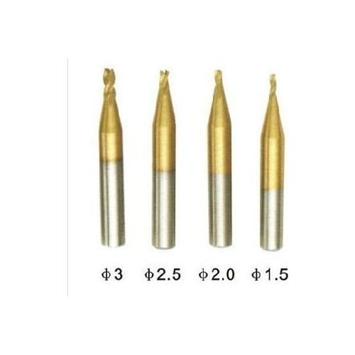 3.0mm HSS Titanized End Mill Milling Key Cutter For Vertical Machine Parts Locksmith Tools Bits Steel Drill 5 pieces/lot