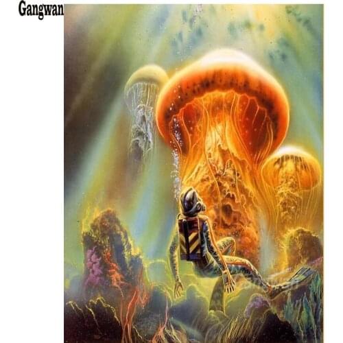 5D Diamond Painting Animal pattern Diamond Embroidery Jellyfish Underwater World Paint With Diamonds Handicraft Set hobby decor