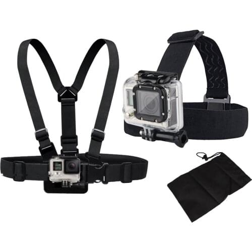 For GoPro Xiaomi yi 4K Accessories Hero7/6/5/4/3 Session mobile phone chest strap Head strap set shoulder strap for SJCAM Go Pro