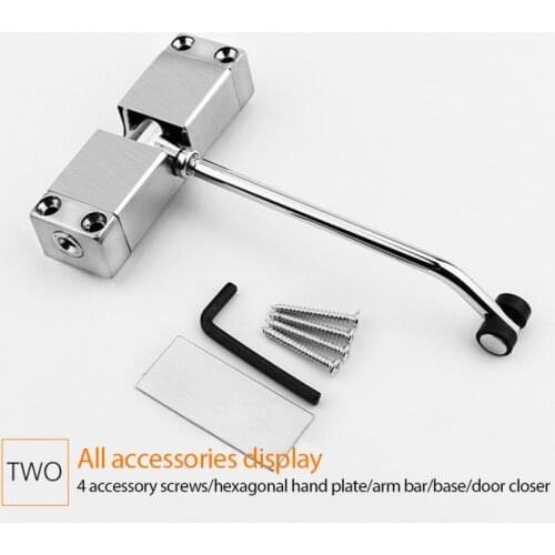 Automatic Mounted Spring Door Closer Stainless Steel Adjustable Automatic Door Closer Self Closing For Home Office Door Hardware