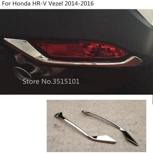 Car Detector ABS Chrome Trim Back Tail Rear Fog Light Lamp Frame Parts 2pcs For Honda HRV HR-V Vezel 2014 2015 2016 2017 2018