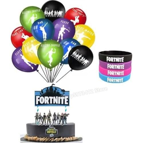 Birthady Party Ballons Set Fortnites Aluminum Film Ballons Kid Fortress Cartoon Anime Figure Latex Round Ballon Child Room Decor