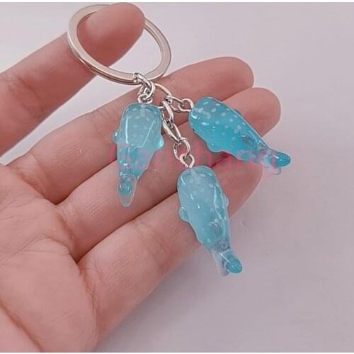 Blue Whale Shark Fish Keychain - Marine Life Animal Keychain - Cute Kawaii Keychain