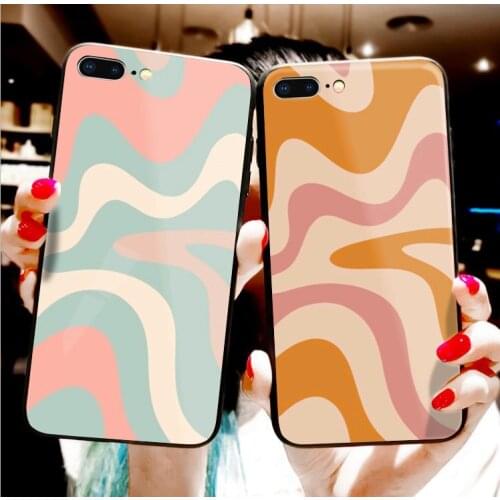 Liquid Swirl Abstract Pattern in Beige and Sage Green phone case For iPhone 11 12 Pro XS MAX XR X 7 8 6Plus SE 2021 Phone Cover