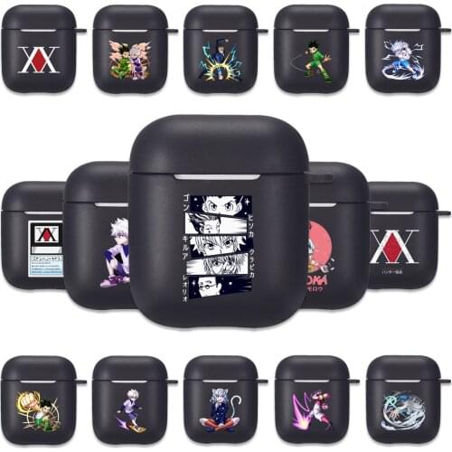 Hunter X Hunter Black Silicone Case for Apple Airpods 1 2 Cases HxH Killua Zoldyck Hisoka Protective Soft Airpods Earphone Cover