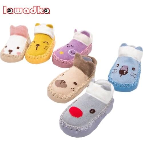 Lawadka Baby Socks Anti Slip Newborn Toddler Leather Bottom Socks for Girls Cotton Autumn Winter Baby Floor Socks