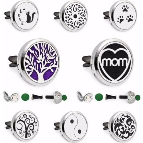 Tree of life Tai Chi clouds Diffuser locket removable Car Vent clip Essential Oil Locket Perfume Diffuser Magnetic 10 Pads