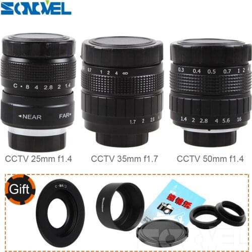 FUJIAN 35mm F1.7 CCTV Movie lens + 25mm f1.4 TV Lens + 50mm f1.4 TV Lens for Panasonic Olympus Micro 4/3 m4/3 OM-D GH3 GX8 GX7