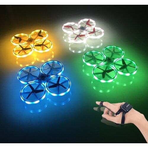 Intelligent remote control helicopter flying drone suspension induction gesture remote control flying toy four axis drone