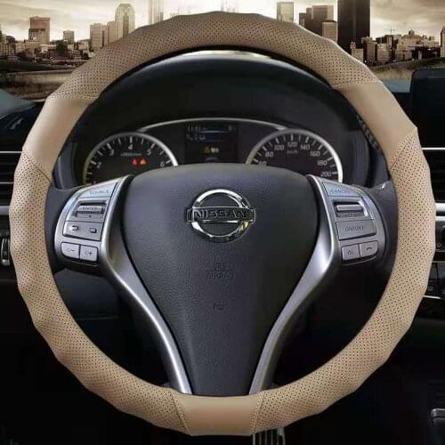 PU Leather Steering Wheel Cover for Nissan Qashqai Juke Primera Versa Almera Terrano Kicks March Murano 350z Terrano NV200