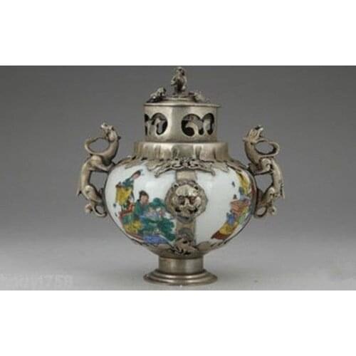 CHINESE HANDWORK PAINTING BELLE OLD PORCELAIN INCENSE BURNER