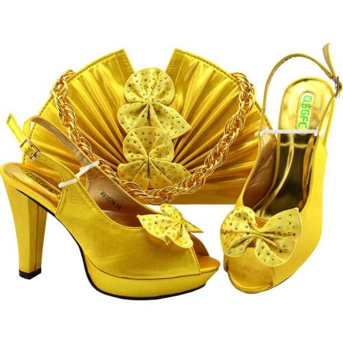 Newest Autumn Italian design Ladies Shoes with Matching Bag High Quality African Nigeria Shoe and Bag set in Green Color