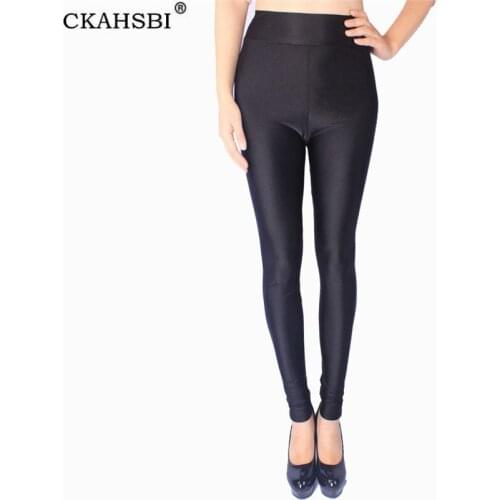 CKAHSBI Yoga Pants Fitness Sports Leggings Female Running Trousers High Waist Shiny Fluorescent Color Spandex Plus Size Bottom