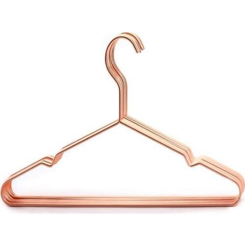 50pcs Multipurpose Dry Cleaning Brass Elegant Rose Gold Clothes Hanger Wire Copper Coat Hanger Antiskid Organizer