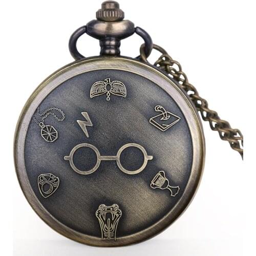Fashion Charm Bronze Unisex Quartz Steampunk Pocket Watch Women Man Necklace Pendant with Chain Gifts Vintage Fob Watch