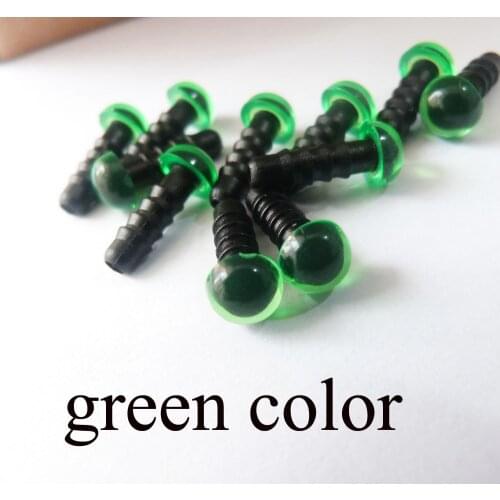Wholesale 6mm round colorful toy eyes plastic safety eyes + hard washer--red/green/brown/blue/clear option