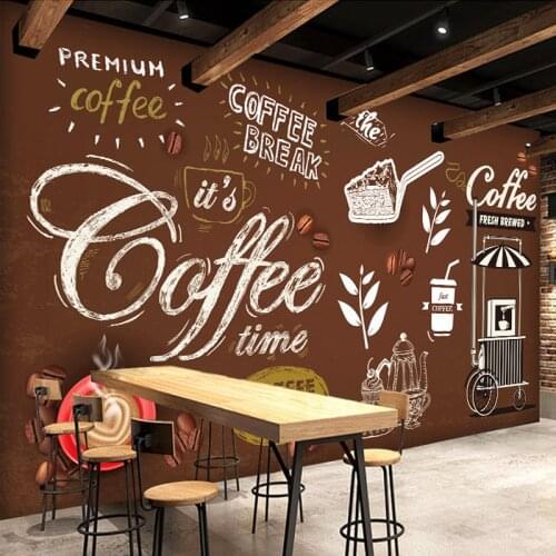 Custom Any Size European Style Retro Hand-painted Poster Mural Wallpaper Coffee Shop Restaurant Background Wall Painting Paper