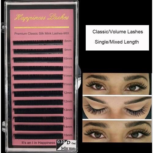 Professionals Silk Eyelash Extension Classic Soft Lash Extension Individual Lashes Soft Russian Volume Eyelashes Natural Faux