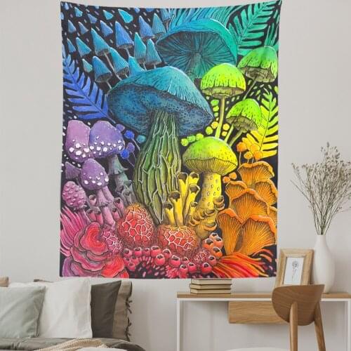 Psychedelic Tapestry Wall Hanging Mushroom Tapestry Yoga Beach Throw Carpet Hippie Home Decor Wall Tapestry Blanket Wandkleed